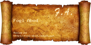 Fogl Abod névjegykártya